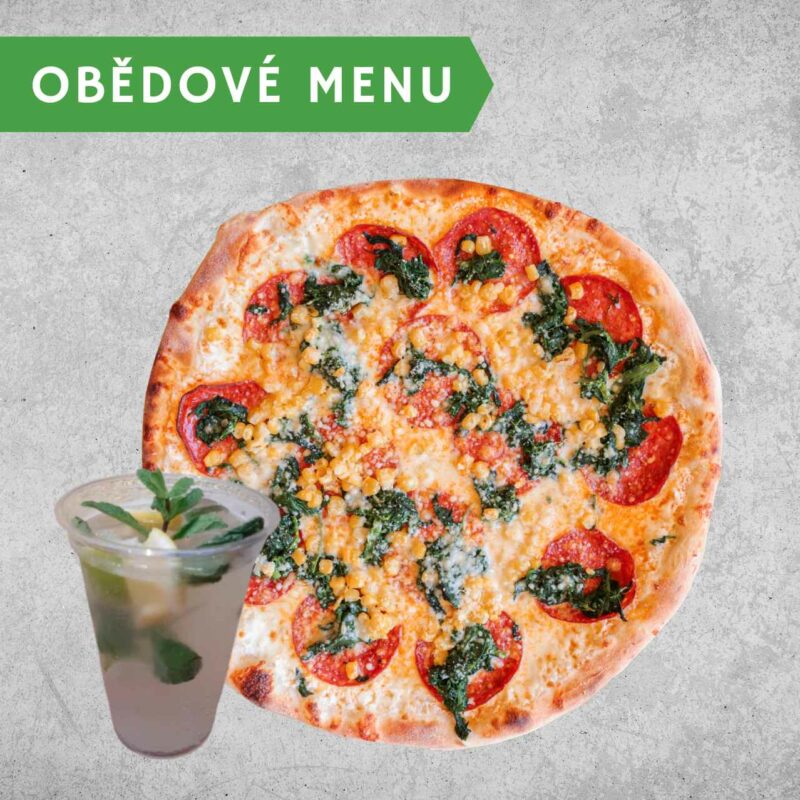 Obědové menu Pizza Mlsoun a Bezinková limonáda